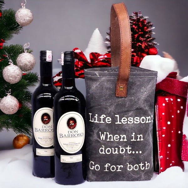 Two Sweet Red Wines in Life Lesson Wine Bag - Flowers to Nepal - FTN