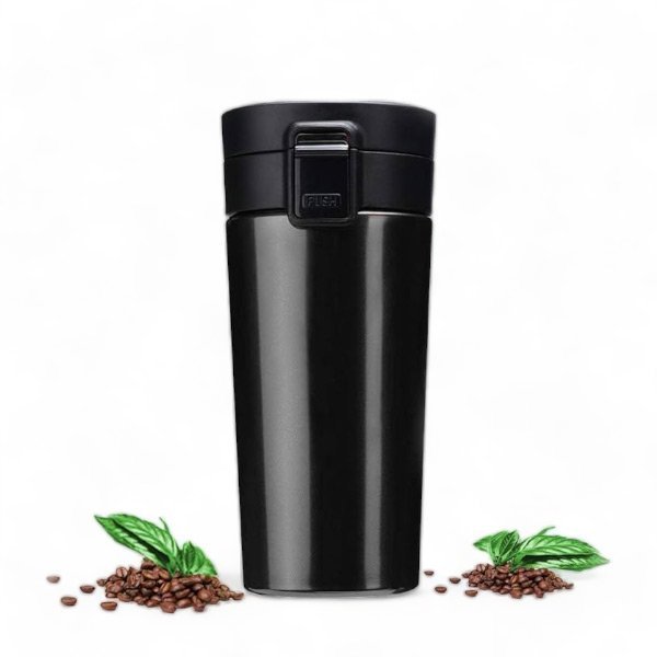 Vacuum Insulated Black Mug (500 ml) - Flowers to Nepal - FTN