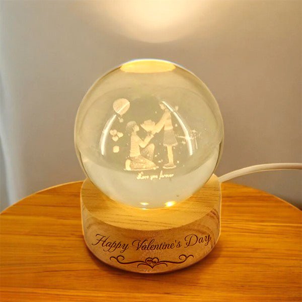 Valentine LED Globe Crystal Ball - Flowers to Nepal - FTN