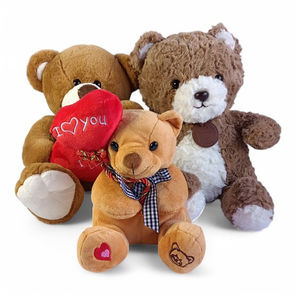 Valentine Trio Teddy Bears - Flowers to Nepal - FTN