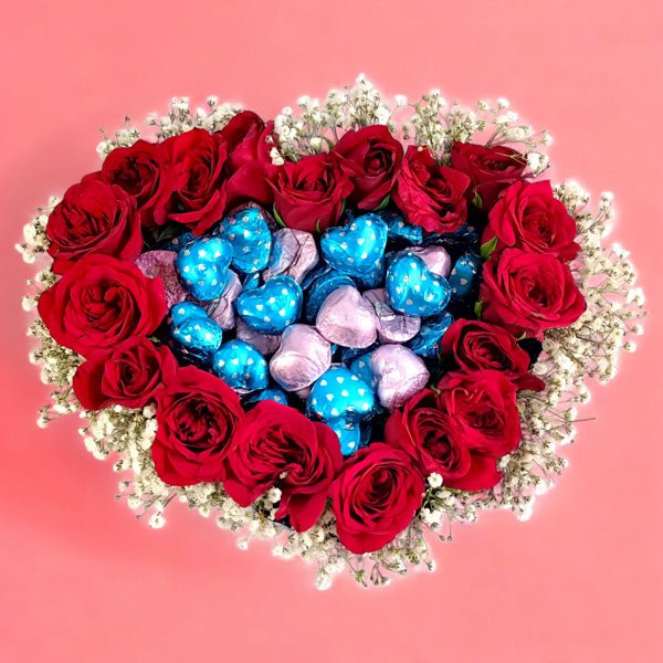 Valentine's Chocolate and rose Duo Bouquet - Flowers to Nepal - FTN