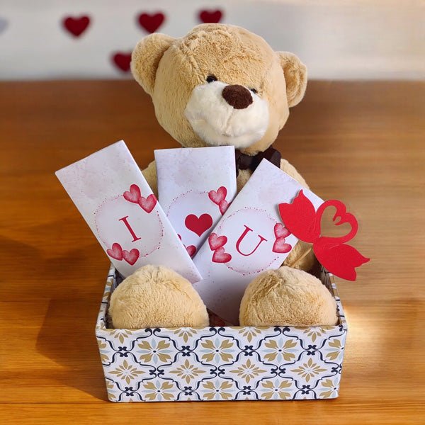 Valentine's Chocolate with Teddy Gift - Flowers to Nepal - FTN