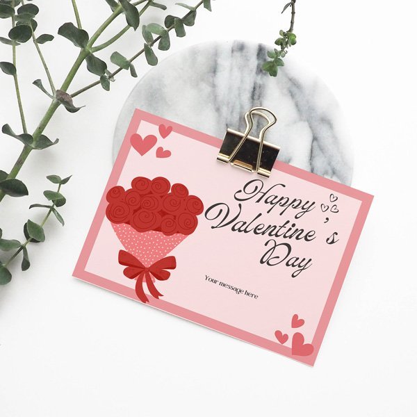 Valentine’s Day Card Personalized with Your Message - Flowers to Nepal - FTN