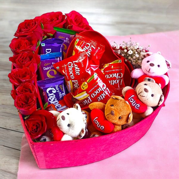 Valentine's Heartfelt Sweet Hamper - Flowers to Nepal - FTN