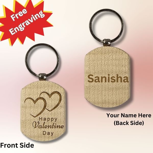 Valentine's Keychain with Free Name Engraving - Flowers to Nepal - FTN