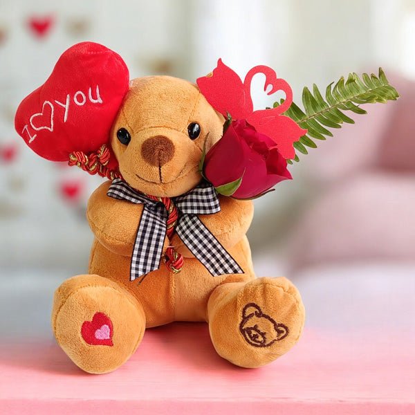 Valentine's Teddy & Rose - Flowers to Nepal - FTN