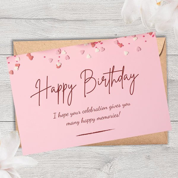 Vibrant Pink Printed Birthday Card - Flowers to Nepal - FTN