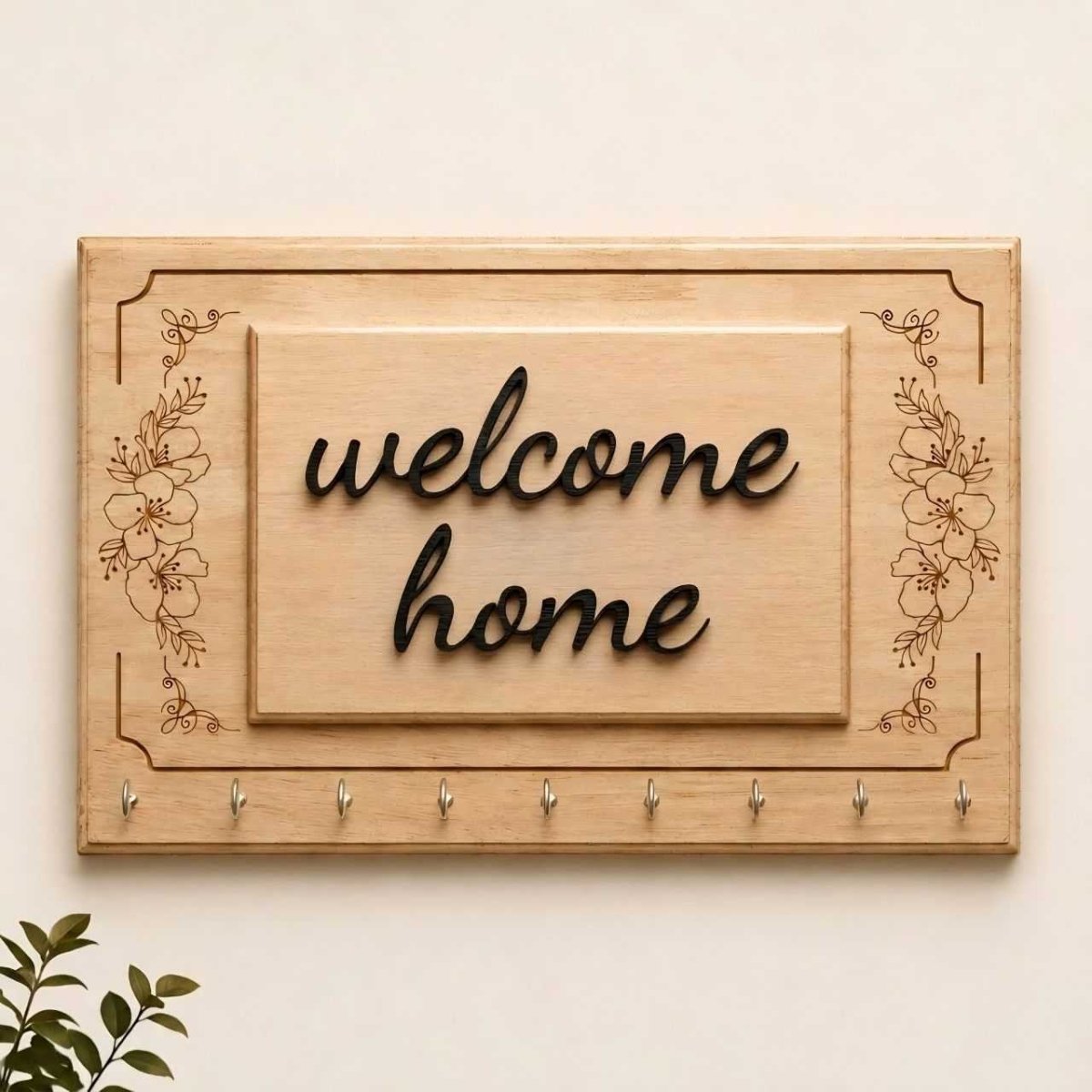 Welcome Home Floral Acrylic Key Holder - Flowers to Nepal - FTN