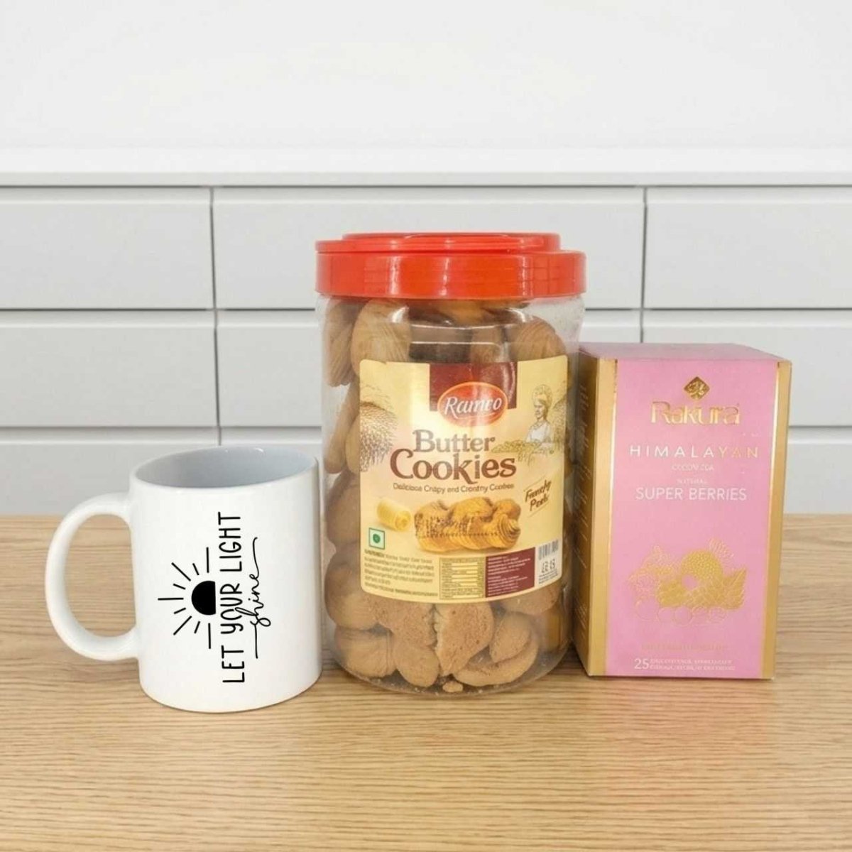 Wellness Gift Hamper with Cookies, Tea & Ceramic Mug - Flowers to Nepal - FTN