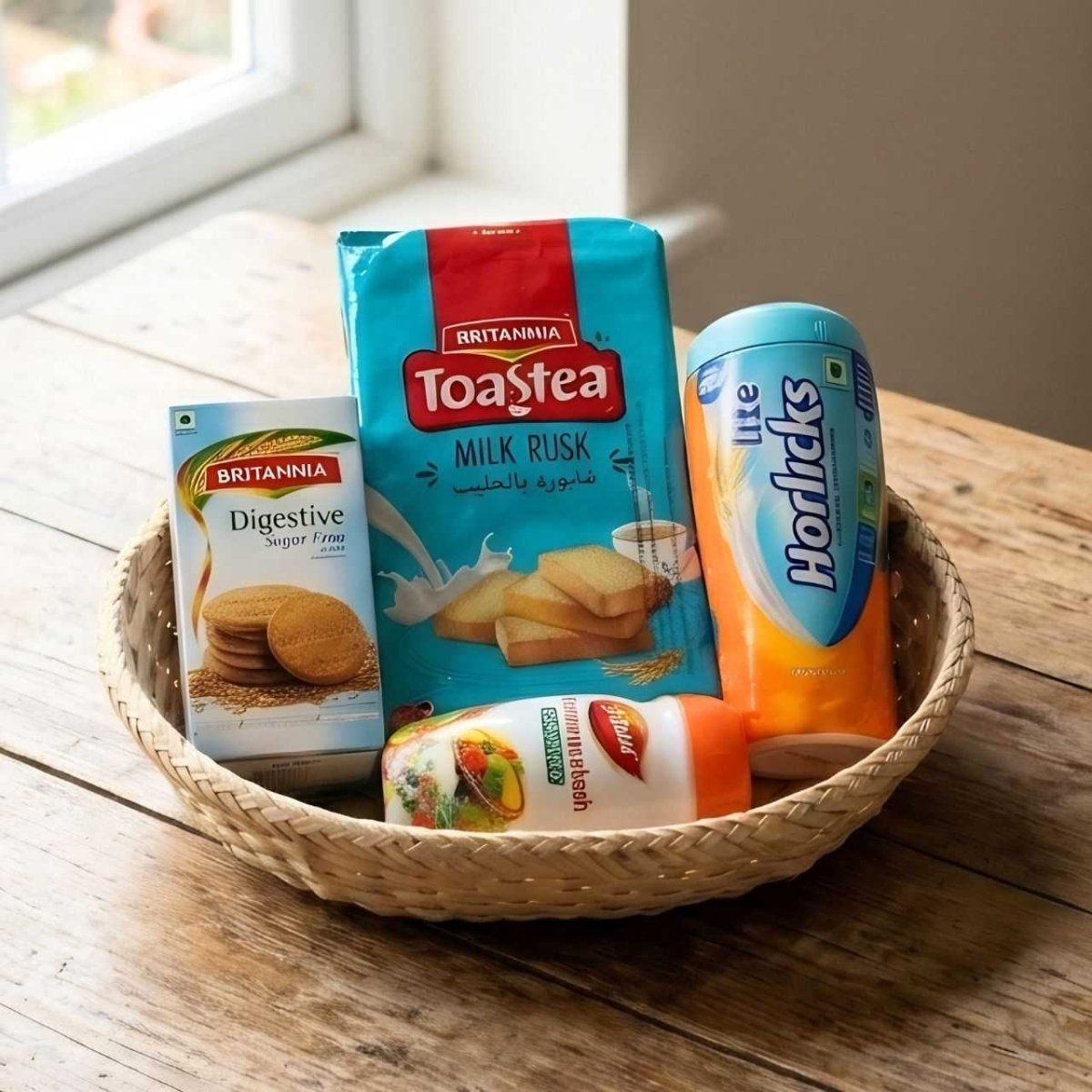 Wellness & Nutrition Bamboo Basket Gift Set - Flowers to Nepal - FTN