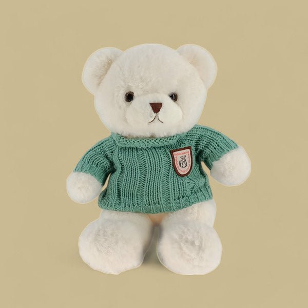 White Cute Teddy with Blue T-Shirt wearing - Flowers to Nepal - FTN