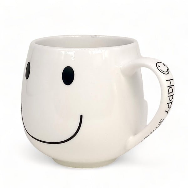 White Mug with Smiley Face - Flowers to Nepal - FTN