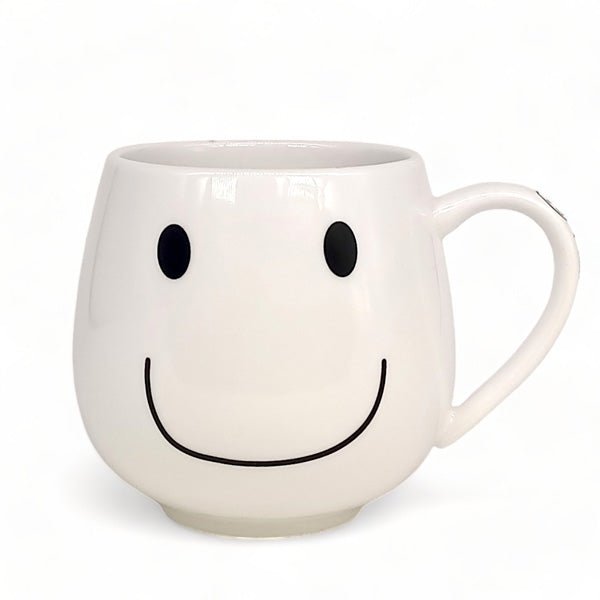 White Mug with Smiley Face - Flowers to Nepal - FTN