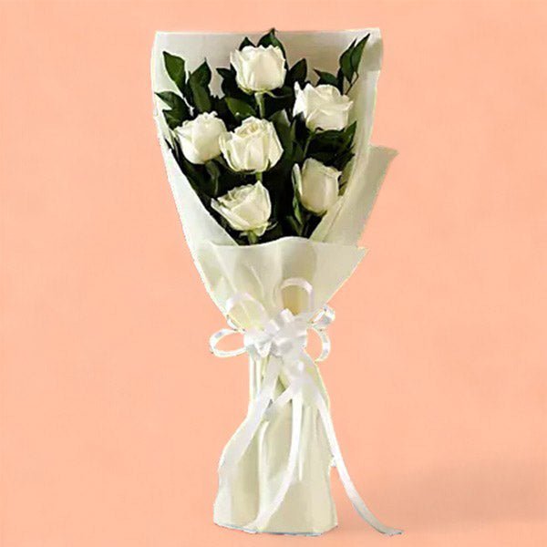 White Roses Half Bunch - Flowers to Nepal - FTN
