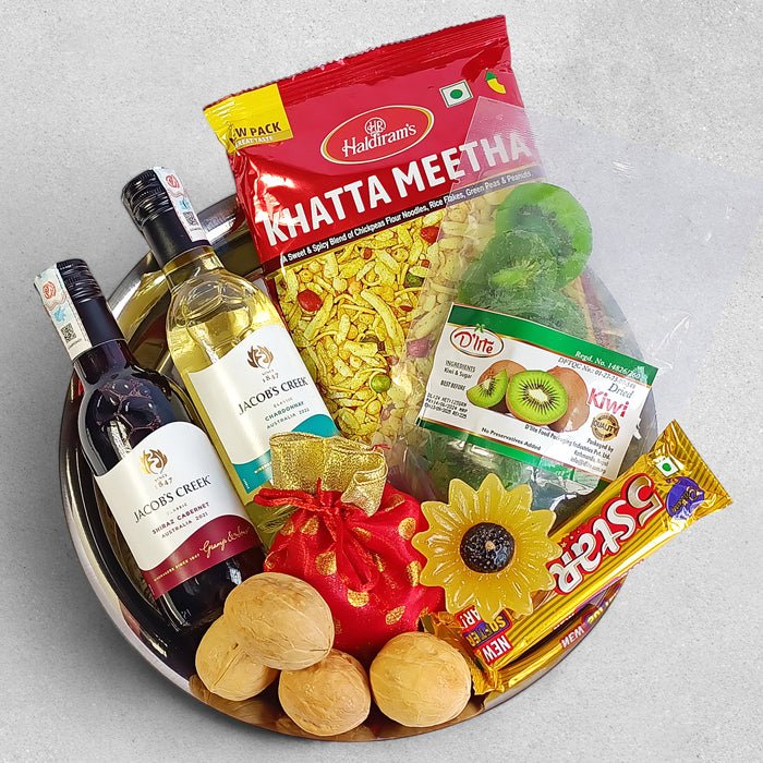 Wine with light snack combo - Flowers to Nepal - FTN