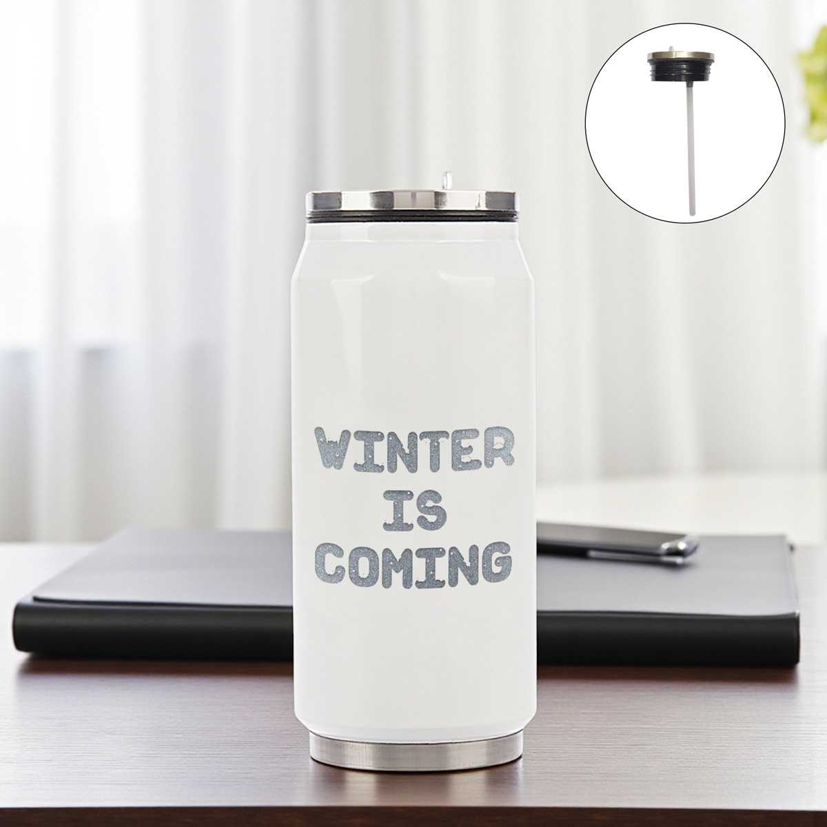 Winter Is Coming Printed Travel Tumbler with Straw(Limited Winter Edition) - Flowers to Nepal - FTN