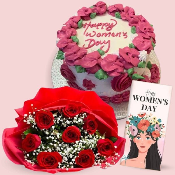 
                  
                    Women's Day Cake, Rose & Chocolate Hamper - Flowers to Nepal - FTN
                  
                