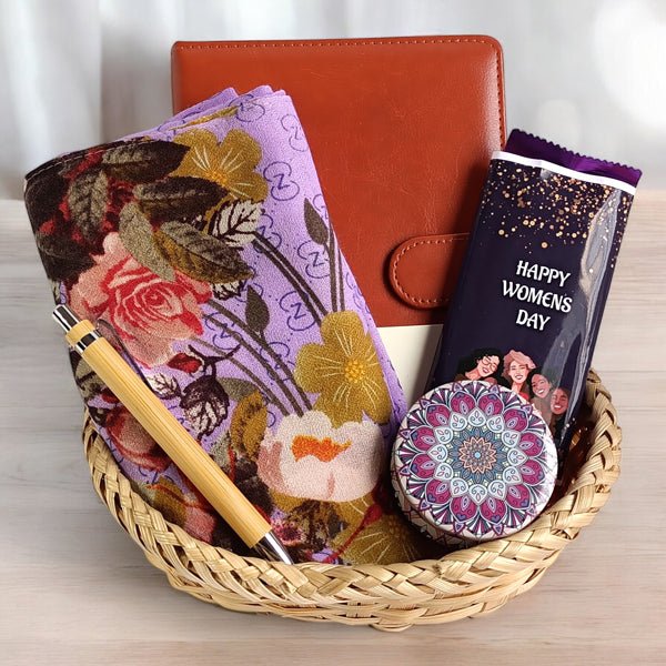 Women’s Day Combo With Custom Pen & Notebook - Flowers to Nepal - FTN