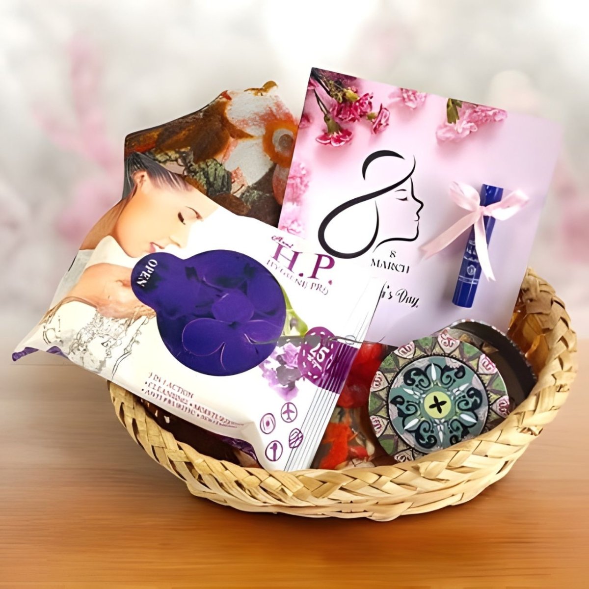 Women's Day Gift Basket with Scarf, Candle & Fragrance - Flowers to Nepal - FTN