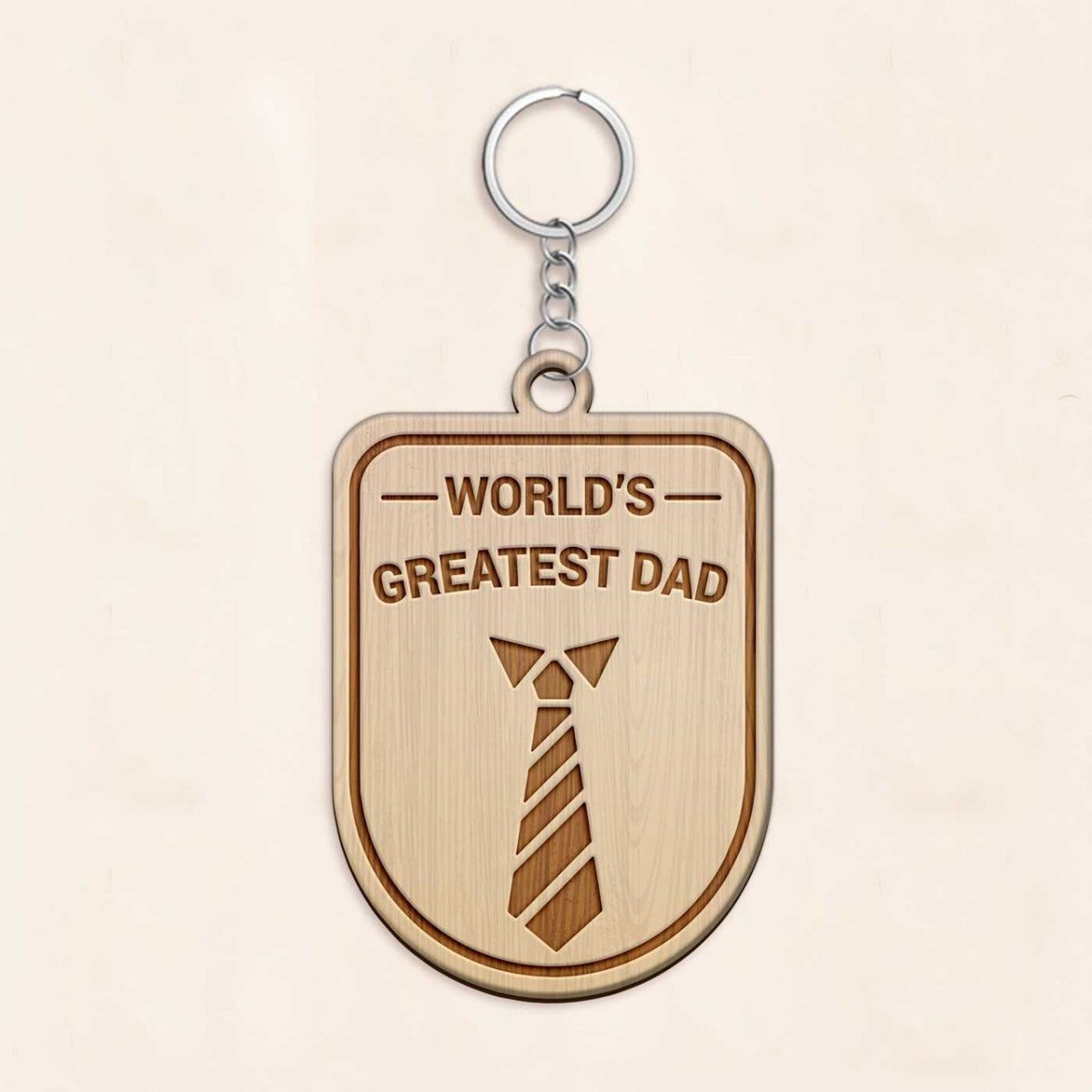 Wooden Keychain with World’s Greatest Dad Engraving - Flowers to Nepal - FTN
