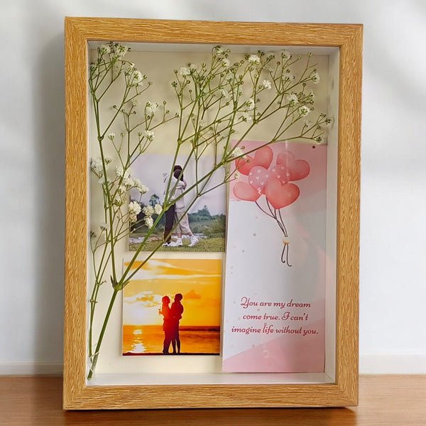Wooden Memory Box with Custom Photos & Greeting Card - Flowers to Nepal - FTN