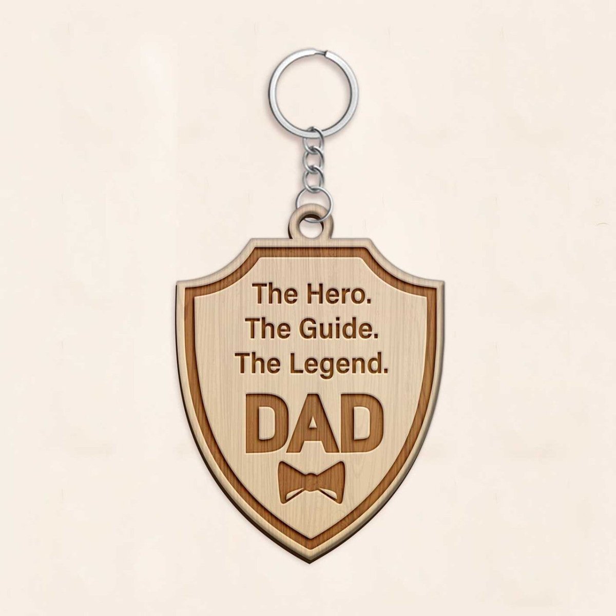 Wooden Shield - Shaped Keyring for Dad - Flowers to Nepal - FTN