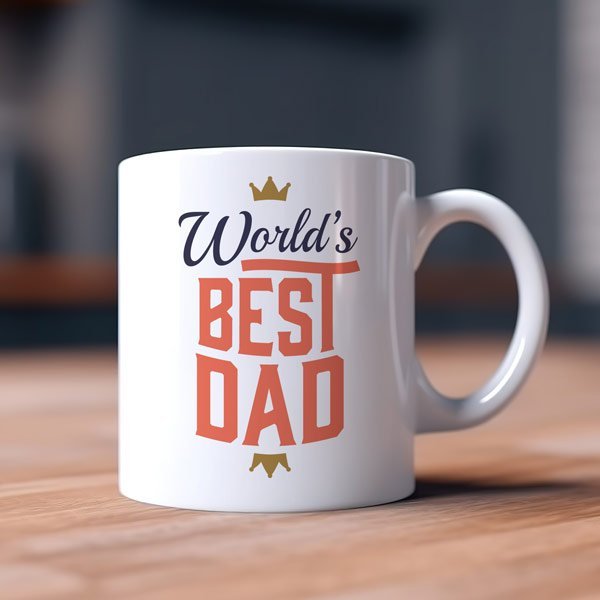 "World's Best Dad" Simple printed Mug - Flowers to Nepal - FTN