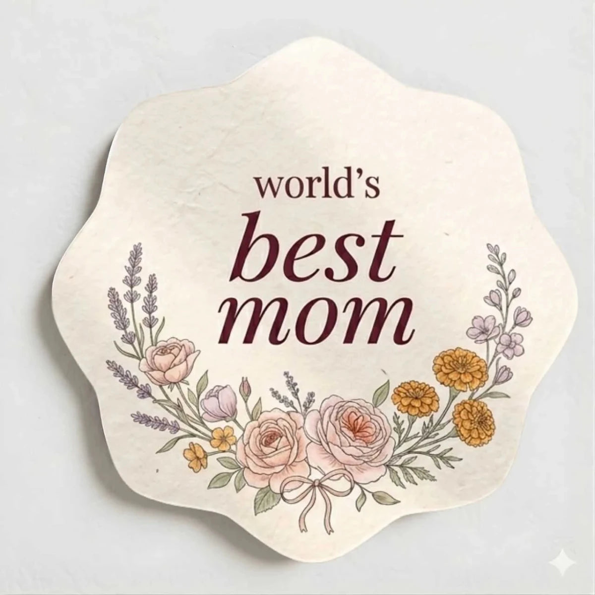 World’s Best Mom Star Fridge Magnet - Flowers to Nepal - FTN