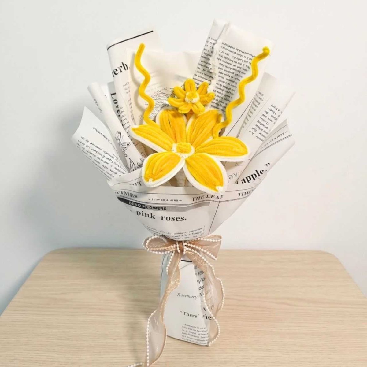 Yellow Fuzzy Lily & Gerbera Arrangement - Flowers to Nepal - FTN