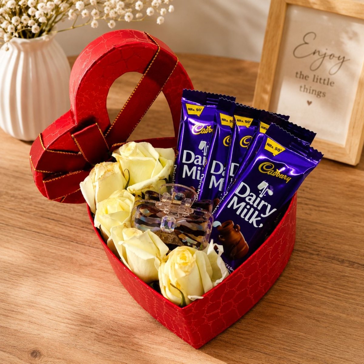 Yellow Roses & Sweet Surprise Gift Box - Flowers to Nepal - FTN