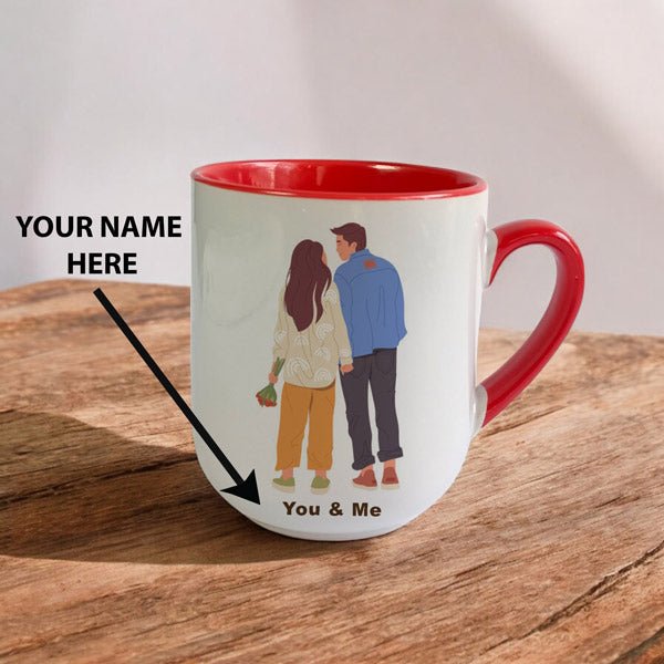 You & Me Couple Red Handled Mug - Flowers to Nepal - FTN