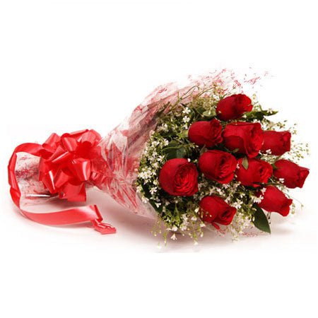 10 Red Roses - Start Day With Love Bouquet - Flowers to Nepal - FTN