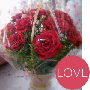 12 Red Roses Round Love Basket - Flowers to Nepal - FTN