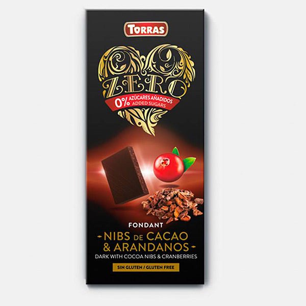 125g Torras Dark Chocolate with Cocoa Nibs and Cranberries - Flowers to Nepal - FTN