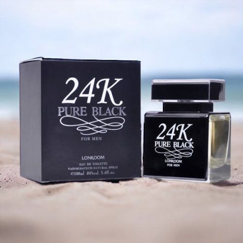 24K Pure Black By Lonkoom 100ml Perfume For Him - Flowers to Nepal - FTN