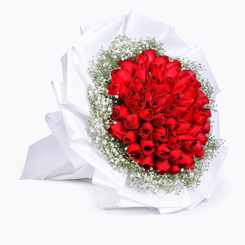 66 Long-Stem Red Roses Bouquet - Flowers to Nepal - FTN