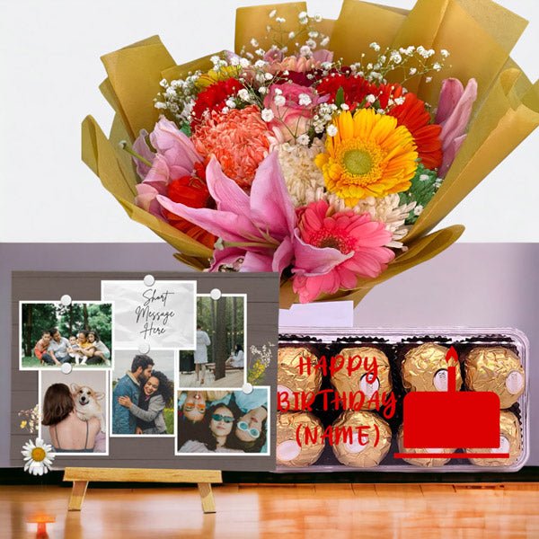 A Beautiful Gerbera Bunch With Personalized Gift - Flowers to Nepal - FTN