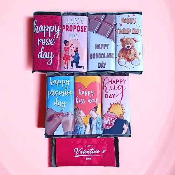 A Valentine Week Special Chocolate Wrappers- 8pcs - Flowers to Nepal - FTN