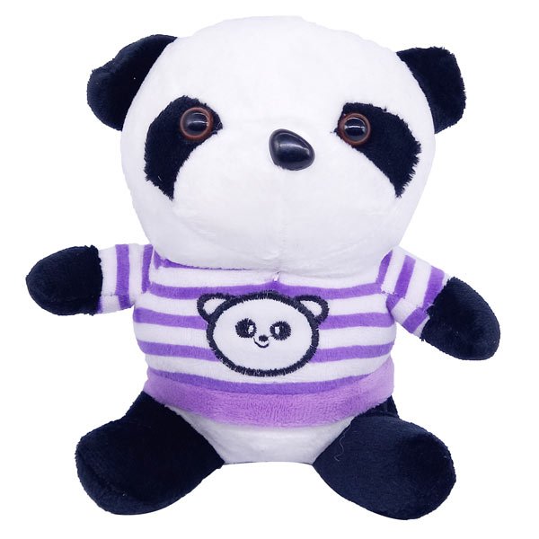 Adorable 8" Baby Panda Wearing Purple T-shirt - Flowers to Nepal - FTN