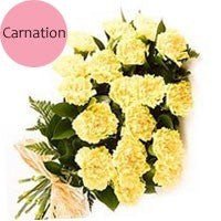 Beautiful 20 Yellow Carnations Bunch - Flowers to Nepal - FTN