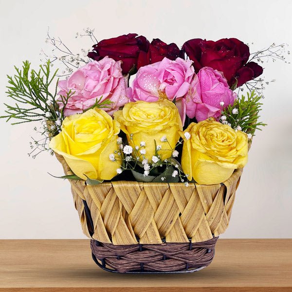 Beautiful Flower Basket With Green Fillers - Flowers to Nepal - FTN