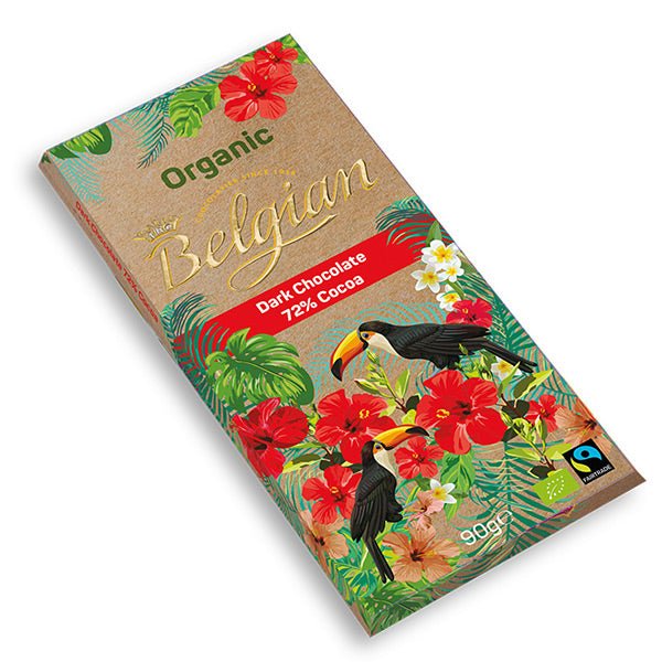 Belgian Organic 72% Cocoa Dark Chocolate-90g - Flowers to Nepal - FTN