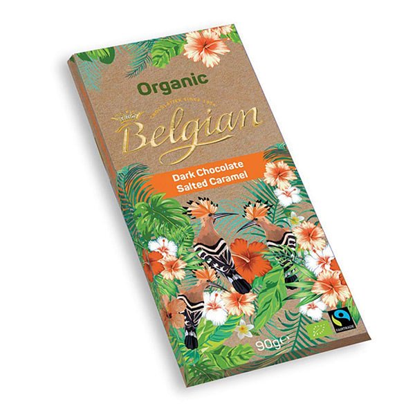 Belgian Organic Dark Chocolate With Salted Caramel 90g - Flowers to Nepal - FTN