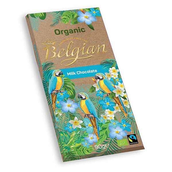 Belgian Organic Milk Chocolate Bar 90g - Flowers to Nepal - FTN