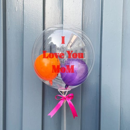 Bubble Balloon "I Love You Mom" Printed - Flowers to Nepal - FTN