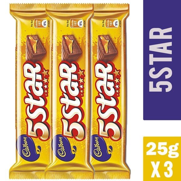 Cadbury 5 Star Chocolate Bar 25g X 3 - Flowers to Nepal - FTN