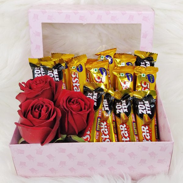 Cadbury 5 Star & Roses Special Gift Box - Flowers to Nepal - FTN