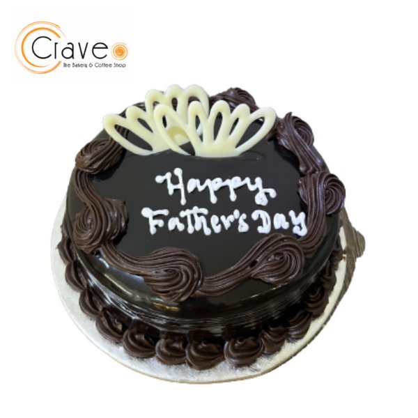Cake With Crown-Shaped Chocolate Chip Topping For Dad - Flowers to Nepal - FTN