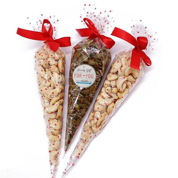 Cashew & Pumpkin Seeds Cones Combo - Flowers to Nepal - FTN