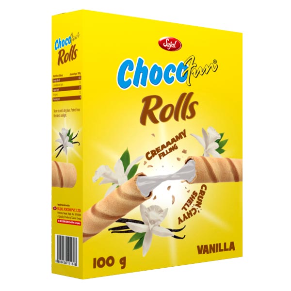 Chocofun Rolls (Vanilla) 100g - Flowers to Nepal - FTN